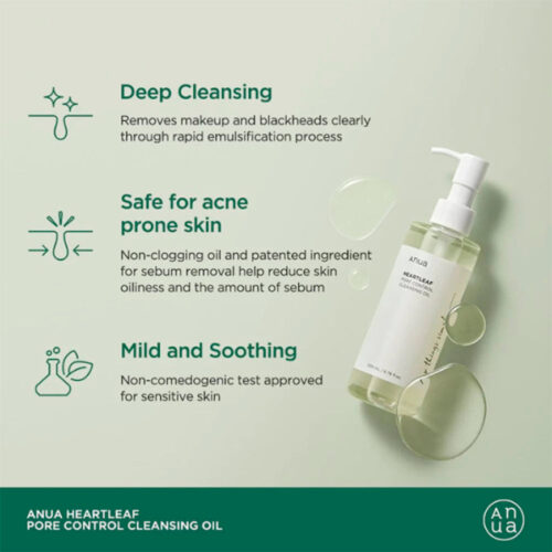 [Anua] Heartleaf Pore Control Cleansing Oil (2 Tamaños) - Imagen 4