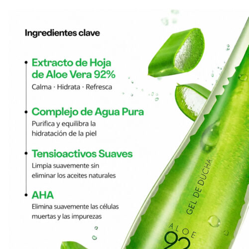 [Holika Holika] Aloe Clean Water Formular 92% Shower Gel - Imagen 3