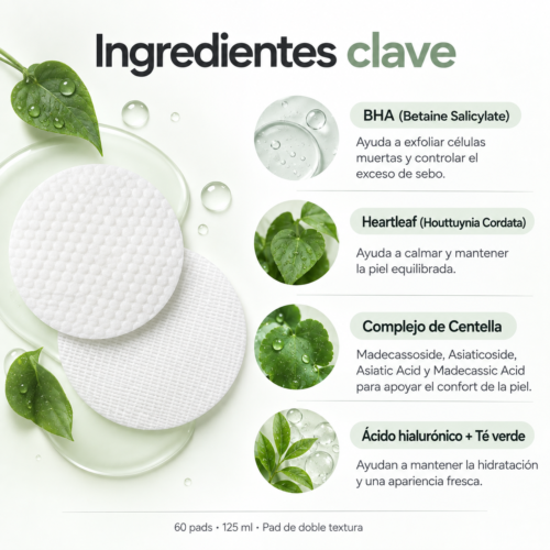 [Celimax] JIWOOGAE Heartleaf BHA Peeling Pad 60 pads - Imagen 3